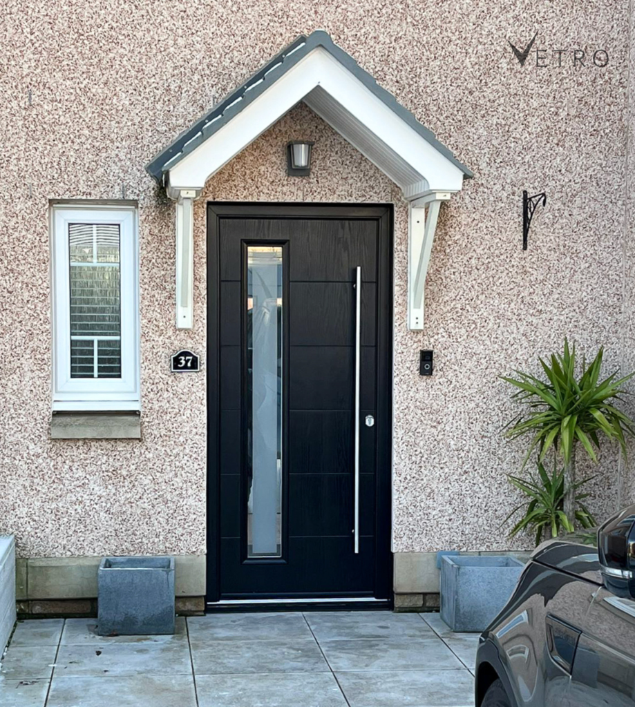 Modern Anthracite Grey door supplied and installed by Vetro WIndows & Doors in Tranent, Scotland